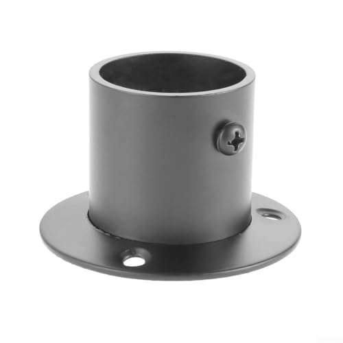 babominimer Kleiderstangen-Halterung aus Edelstahl mit Flansch für 19–32 mm Kleiderstange, schwarze Endbuchse für Handtuchstange (19 mm), 2 Stück von babominimer