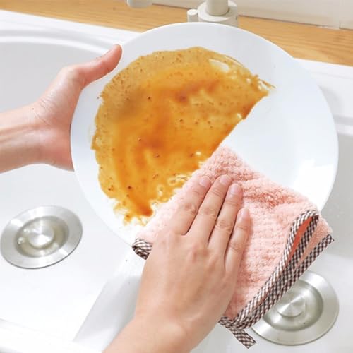 babominimer Korallen-Samt-Küchentücher, saugfähig, weiche Mikrofaser-Reinigungstücher zum Waschen von Geschirr und Abwischen von Tischen, ölbeständig, fusselfrei, vielseitig einsetzbar (Hellrosa) babominimer Korallen-Samt-Küchentücher, saugfähig, weiche Mikrofaser-Reinigungstücher zum Waschen von Geschirr und Abwischen von Tischen, ölbeständig, fusselfrei, vielseitig einsetzbar (Hellrosa) von babominimer