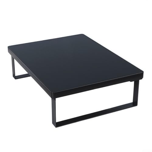 babominimer Küchen-Mikrowellenständer, 40 x 30 cm, Metall- und Holzständer, Herdabdeckung, rutschfeste Füße (schwarz) von babominimer