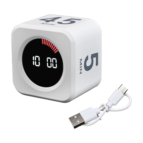 babominimer LED Visueller Timer mit Schwerkraft-Sensor, Countdown-Uhr, Zeitmanagement-Werkzeug für Studium, Arbeit, Küche, Training, 60 Minuten von babominimer