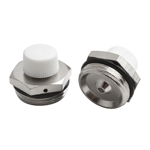 babominimer Manuelles Heizkörper-Lüftungsventil-Set, Außengewinde, vernickeltes Messing, langlebig, widerstandsfähig, für Zentralheizkörper (3/4), 2 Stück von babominimer