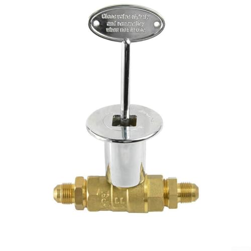 babominimer Messing Gas Feuerregelventil mit Schloss 1/2 Zoll Hochdruck-Schlüsselhülse für Erdgaskamin, Feuerstelle, Feuerschale und Outdoor-Feuertischprojekte zu Hause von babominimer