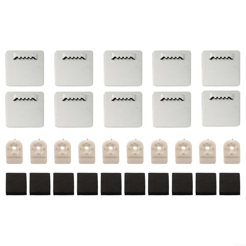 babominimer Metall-Bilderrahmen- und Spiegel-Aufhängeset mit 10 unsichtbaren Wandhalterungen, 40 x 40 mm, robuste Hardware für die sichere Montage von Bilderrahmen, Spiegeln und von babominimer