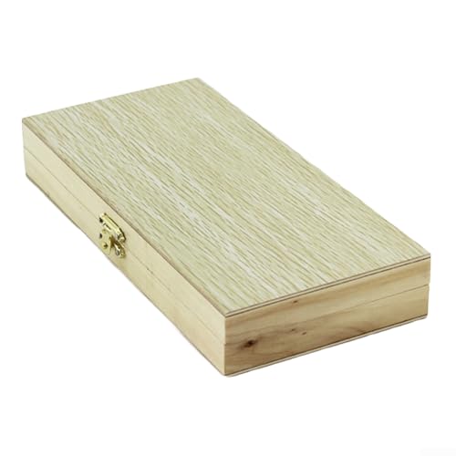 babominimer Mikroskop-Aufbewahrungsbox aus Holz für 50 Objektträger mit sicherem Eisenschloss, Holzkoffer zum Organisieren und Schützen von Proben, Halter für Labor (50 Stück) von babominimer