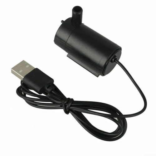 babominimer Mini-USB-Tauchpumpen-Set für Aquarium und Gartenbrunnen, 5 V leiser Motor, schwarz, 1,2–1,6 l/min Durchfluss, energiesparend, kompaktes Design, 2 Stück von babominimer