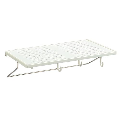 babominimer Modernes, schwebendes Wandregal, Aufbewahrungsregal, Organizer, platzsparender Halter für Küche, Badezimmer, Wohnzimmer, PP-Material, Heimdekoration, 32 x 20,5 x 10 cm (weiß) von babominimer