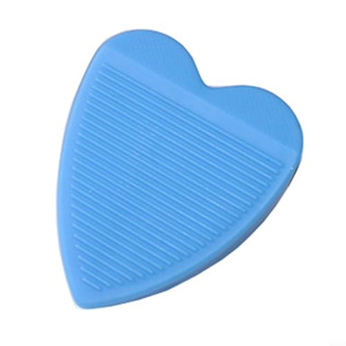 babominimer Nicht perforierter herzförmiger PVC-Türstopper mit Aufbewahrungsbox, rutschfeste Silikonbasis, stoßdämpfender Gummi, Türzuschlag und Windgeräusch, geeignet (blau) von babominimer