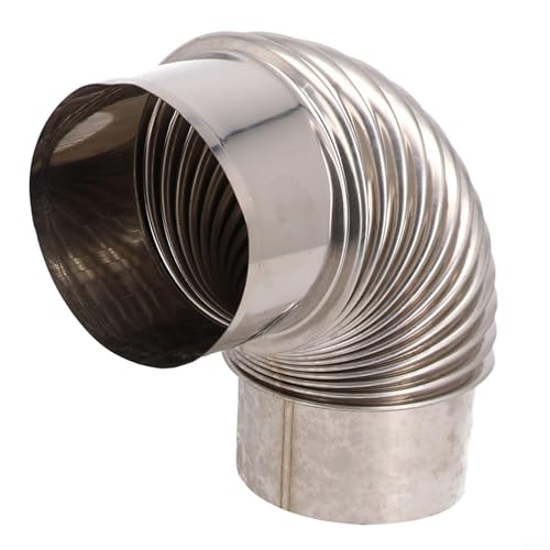 babominimer Ofenrohrbogen aus Edelstahl mit Regenkappe für Holzöfen, Kamine und Grill-Lüftungssysteme, 50 mm bis 100 mm Durchmesser (90 mm) von babominimer