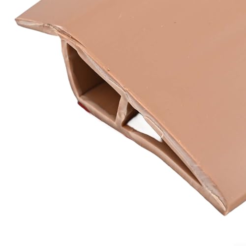 babominimer PVC-Bodenkantenstreifen, Übergangsprofil, flexibler Teppich zu Laminatabdeckung, wasserdicht, verschleißfest, Bodenrampe für Höhenunterschied, Hellbraun, 1 m von babominimer