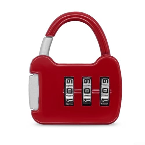 babominimer Passwort-Vorhängeschloss aus Zinklegierung mit 3-stelligem Zahlenschloss mit Diebstahlschutz und Anti-Aufbrech-Design für Rucksäcke, Schränke, Trolley-Koffer und Schließfächer (rot) von babominimer