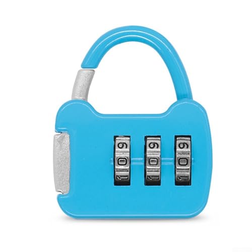 babominimer Passwort-Vorhängeschloss aus Zinklegierung mit 3-stelligem Zahlenschloss mit Diebstahlschutz und Anti-Aufbrech-Design für Rucksäcke, Schränke, Trolley-Koffer und Schließfächer (blau) von babominimer