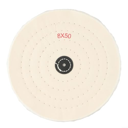babominimer Polier- und Polierscheibe für Schleifmaschine oder Bankpuffer, Baumwoll-Moppscheibe für Metall, Edelstahl, Aluminium, Holz, Kunststoff, Keramik, Glas (200 mm) von babominimer