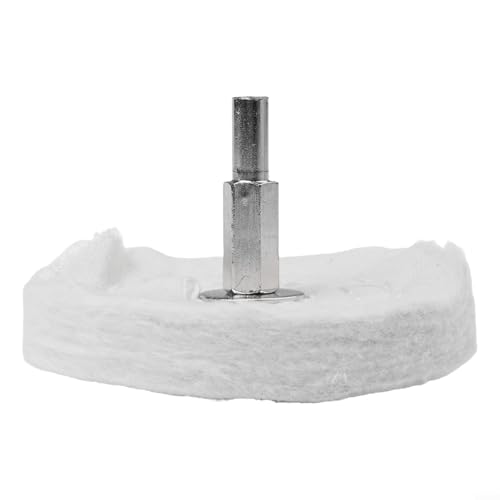 babominimer Polierscheibe aus Baumwolle, 100 mm, für Bohrmaschine oder Schleifmaschine, Tuch-Polierscheibe mit 6 mm Schaft, Metall, Schmuck, Edelstahl, Holz, Kunststoff, Glas (75 mm) von babominimer