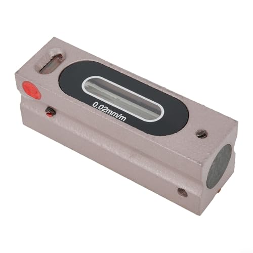 babominimer Präzisionsstahl-Wasserwaage, 0,02 mm, Ingenieur-Messwerkzeug mit V-Nut-Basis und Holzkoffer für Industriemaschinen (100 mm) von babominimer