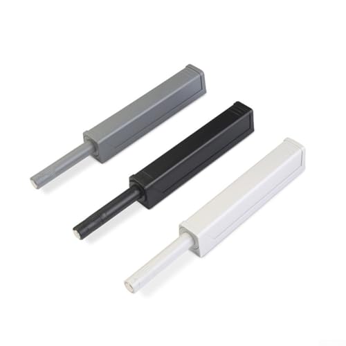 babominimer Push to Open Schranktürschnäpper mit Magnetspitze, Touch-Entriegelung mit Federkolben für Küche, Schublade, Schrank, Kommode, ABS-Gehäuse in Schwarz / Grau (Schwarz) von babominimer