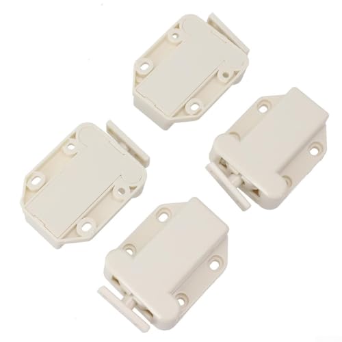 babominimer Push to Open Touch Riegel Schrank-Hardware-Set, 4 Stück, ABS-Pressentriegelung, Türschnäpper für Küchenschublade, Schrank, Kleiderschrank, Bücherregal, ohne Griff, einfach (weiß) von babominimer