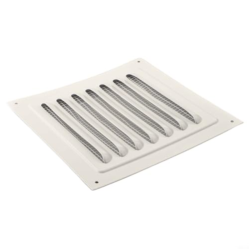 babominimer Quadratische Lüftungsgitterabdeckung aus Aluminiumlegierung – weißes Metall-Lüftungsgitter mit integriertem Nylon-Netz für Wand- oder Deckenöffnungen, rostfrei im Innenbereich (165 x 165 von babominimer