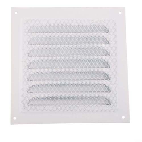 babominimer Quadratisches Lüftungsgitter aus Edelstahl, 150 x 150 mm, Decken- und Seitenwand-Entlüftungsabdeckung mit Schutzgitter für Küche, Bad, HVAC-Luftstrom und Raumluft (1 Stück, weiß) von babominimer