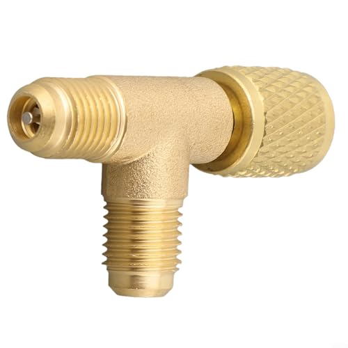 babominimer Quick Connect T-Adapter mit Messingventil, 1/4 Zoll SAE-Gewindeanschluss für R22 R12 R134 und Vakuummessgeräte in HVAC verwenden SAE Flare Fitting babominimer Quick Connect T-Adapter mit Messingventil, 1/4 Zoll SAE-Gewindeanschluss für R22 R12 R134 und Vakuummessgeräte in HVAC verwenden SAE Flare Fitting von babominimer