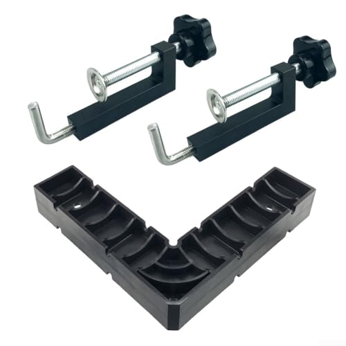 babominimer Rechtwinkliges Eck-Klemmblock-Set mit 2 Holzbearbeitungsklemmen, Aluminiumlegierung, für Tischlerprojekte, 200 x 200 mm, Schwarz babominimer Rechtwinkliges Eck-Klemmblock-Set mit 2 Holzbearbeitungsklemmen, Aluminiumlegierung, für Tischlerprojekte, 200 x 200 mm, Schwarz von babominimer
