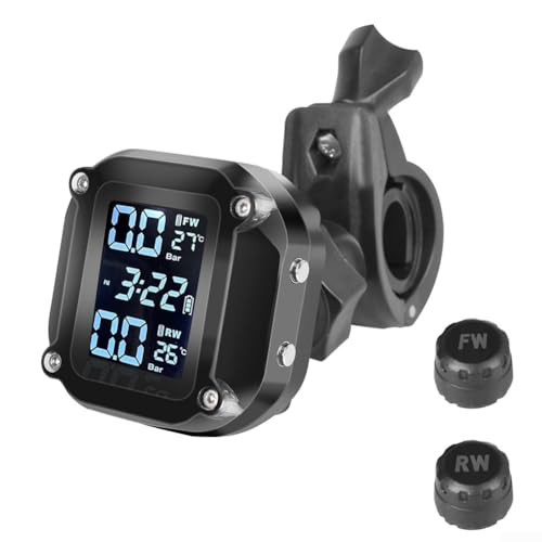 babominimer Reifentemperatur-Reifendruck-Alarmsystem, Motorrad-TPMS bietet echte Überwachung der Reifenbedingungen über LCD-Bildschirm von babominimer
