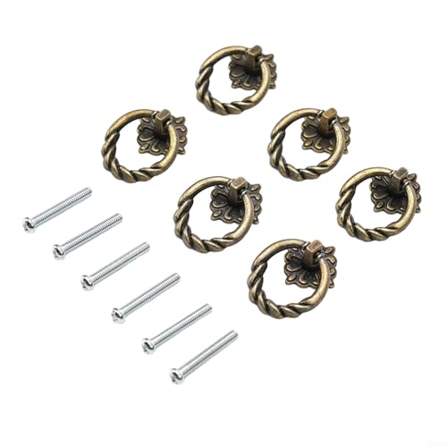babominimer Retro Vintage Schrankknäufe Set von 6 Zinklegierung Tropfen Ring Ziehgriffe mit Schrauben für Küchenschrank Schublade Kommode Tür Schuhschrank Truhe Bücherregal babominimer Retro Vintage Schrankknäufe Set von 6 Zinklegierung Tropfen Ring Ziehgriffe mit Schrauben für Küchenschrank Schublade Kommode Tür Schuhschrank Truhe Bücherregal von babominimer