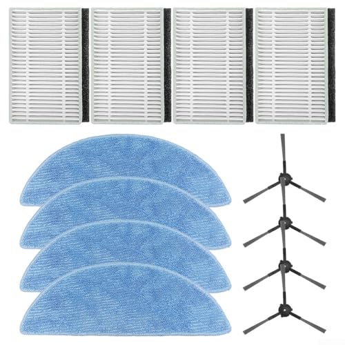 babominimer Roboter-Staubsauger-Zubehör-Set mit Wischtüchern, Seitenbürsten, kompatibel mit Y1, dauerhafte Ersatzteile, kompatibel mit effizienten und(A) von babominimer