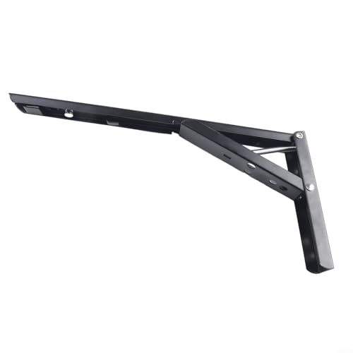 babominimer Robuste klappbare Regalhalterungen für E-Track- und X-Track-Systeme, zusammenklappbare Wandhalterung, dreieckige Streben, platzsparende, hochfeste Stahlscharniere, Schwarz (30,5 cm) von babominimer