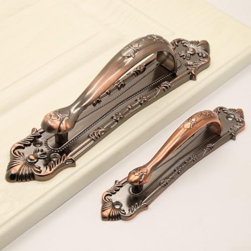 babominimer Robuster Scheunentürgriff, antikes Kupfer-Finish, rustikale Legierung, Ziehgriff für Holz-Scheunentüren, Schränke und Kleiderschränke, rostfrei, großes freiliegendes Design mit (Rotbronze babominimer Robuster Scheunentürgriff, antikes Kupfer-Finish, rustikale Legierung, Ziehgriff für Holz-Scheunentüren, Schränke und Kleiderschränke, rostfrei, großes freiliegendes Design mit (Rotbronze von babominimer