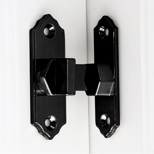 babominimer Robustes Scheunentürschloss, 90 Grad Bolzenriegel mit Anti-Hebelmutter, Aluminium-Legierung, Türbeschläge für Gartenhaus, Lager, Toilette, Balkon, Zimmer (schwarz) von babominimer