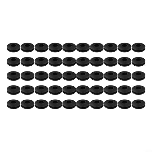 babominimer Runde Kunststoffösen, Planen-Reparatur-Set für Poolabdeckungen, Gartenmarkisen, wetterbeständig, Handmontage, 10/50 Stück, blau, grün, schwarz (50 Stück schwarz) von babominimer