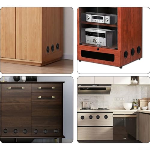 babominimer Runde Lüftungsgitterabdeckung aus Edelstahl für Kleiderschrank, Schrank, Luftführung, Belüftung, 10 Stück, Schwarz / Silber, 19 mm - 53 mm (Schwarz 19 mm) von babominimer