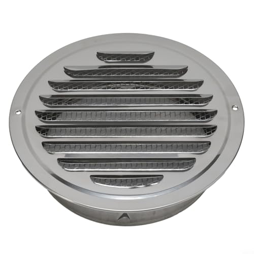 babominimer Rundes Lüftungsgitter aus Edelstahl, 70–300 mm, Außenwandk, Lüftungsabdeckung mit Netz-Insektenschutz für Innen- und Außenluftströme im Wohngewerbe (160 mm Rohr) von babominimer