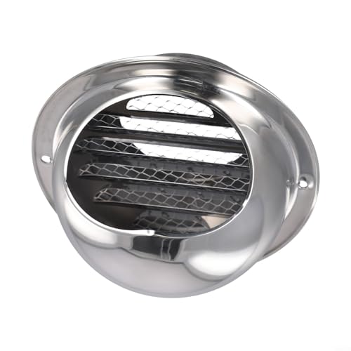 babominimer Rundes Lüftungsgitter aus Edelstahl mit Insektenschutz, wetterbeständig, für Badezimmer, Außenwand, 60 mm, 70 mm, 80 mm, 100 mm (80 mm) von babominimer