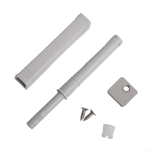babominimer Schnappverschluss für Schranktüren, Magnetverschluss, Touch-Entriegelung mit Federkolben für Küche, Schublade, Schrank, Kommode, ABS-Gehäuse in Schwarz/Grau (Weiß) von babominimer