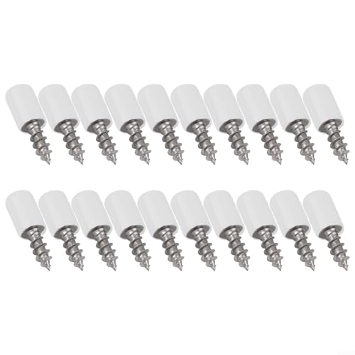 babominimer Schrankregal-Stützklammern mit selbstschneidenden Schrauben, Metallstifte für Schrank, Bücherregal, Vitrine, Schrank, Weinregal und Möbellaminat (Stützheringe mit weißer Abdeckung) 10 von babominimer
