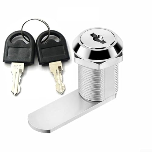 babominimer Schrankschloss aus Zinklegierung mit 2 Schlüsseln, 16/20/25/30 mm Durchmesser, sichere Schublade, Briefkasten, Schrank, Spind, Aktenschrank, Holz, Metall oder Glastürschloss für (25 mm) von babominimer