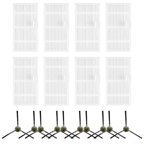 babominimer Seitenbürsten-Filter-Set für Mamnv T7S Teendow T7S Jika T7S T12S Roboterstaubsauger Ersatzteile einfache Installation langlebig (B) von babominimer
