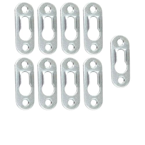 babominimer Silberfarbener Metall-Spiegelhaken, Karabinerhaken, unsichtbar, flache Rahmenhalterung für Bilderrahmen, Möbel und Spiegel, 45 mm x 16 mm (10 Stück) von babominimer