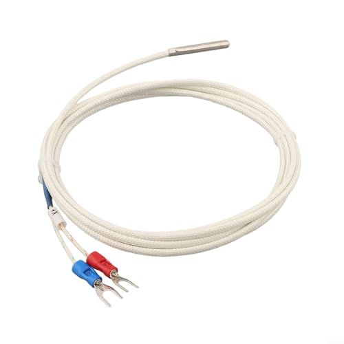 babominimer Thermoelement-Temperaturfühler, 0-800 °C, Temperatursensor, 4 mm Durchmesser, 30 mm Länge, Edelstahl, 2-adrig, 1/2/3/4/5 m Kabel (2 m) von babominimer