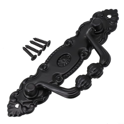 babominimer Türgriff für europäische Schranktüren aus Zinklegierung mit modernem Retro-Design für Küche, Kleiderschrank, Kommode, Schubladen, 105 x 35 mm, Schwarz babominimer Türgriff für europäische Schranktüren aus Zinklegierung mit modernem Retro-Design für Küche, Kleiderschrank, Kommode, Schubladen, 105 x 35 mm, Schwarz von babominimer