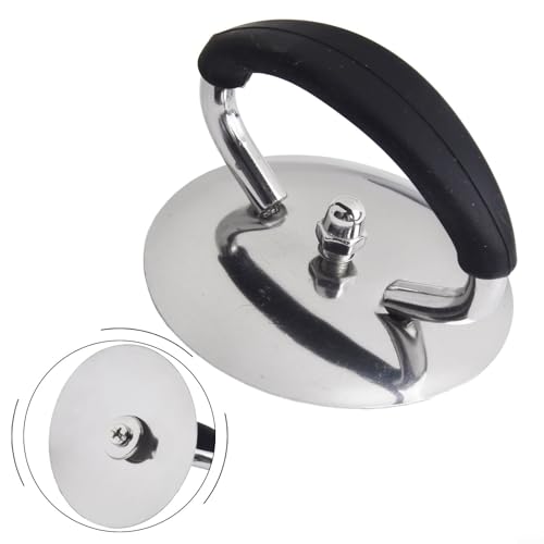 babominimer Üblicher Ersatz-Topfdeckelknopf aus Edelstahl mit Befestigungsschraube, dauerhafter rostfreier Pfannengriff für Küchen-Kochgeschirrdeckel, einfach zu installieren und (schwarz) von babominimer
