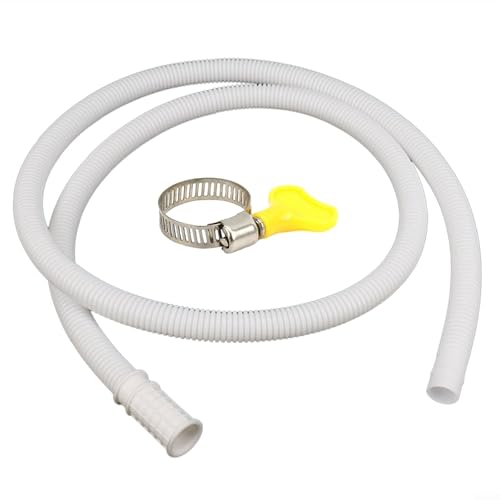 babominimer Universal PE Ablaufschlauchverlängerung 1m mit Edelstahlklemmen für tragbare Klimaanlage und halbautomatische Waschmaschine Wassereinlass oder Wischbecken von babominimer
