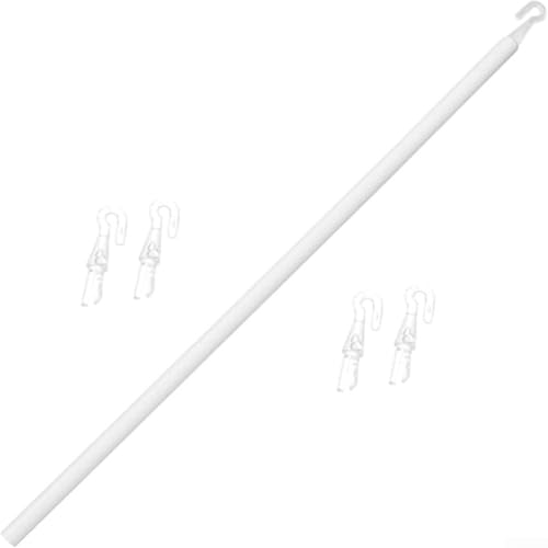 babominimer Verstellbare 35 Zoll 89 cm Jalousien Zugstange Set mit 5 Haken, langlebige PP-Kunststoff-drehbare Verlängerungsstange für Fensterrollos im Schlafzimmer, Wohnzimmer oder von babominimer