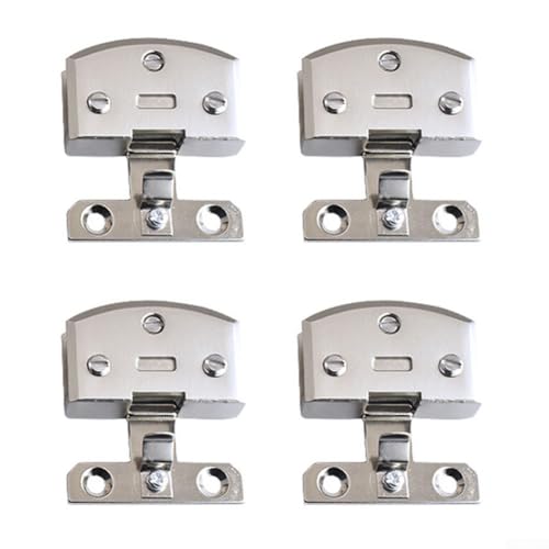 babominimer Verstellbare Glastürscharnier-Klemmen für 5–8 mm dicke Paneele, Zinklegierung, Lochscharnier-Clips für Badezimmer, Dusche, Küchenschrank und Schrank, gebürstet, 4 Stück von babominimer