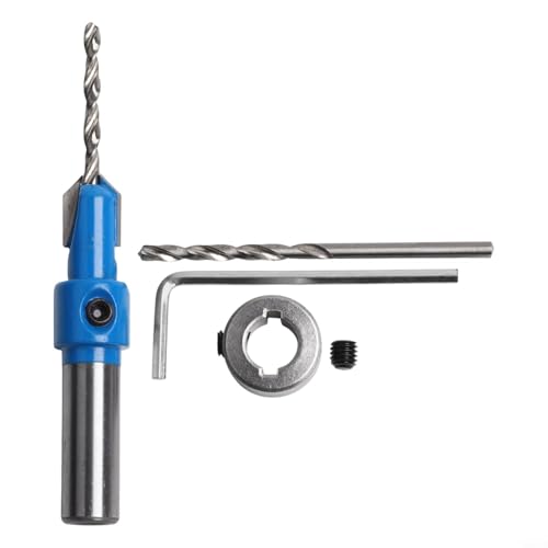 babominimer Verstellbarer Tiefenanschlag, Kegelsenker für Holzbearbeitung, legierter Stahl, Fräser mit Begrenzungskragen, reibungsloses Schneiden, effizienter Chip (3 x 10 mm) von babominimer