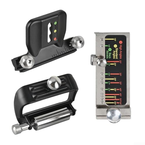 babominimer Verstellbares Schärfführungswerkzeug für Holzbearbeitung Meißel und Hobel, Aluminiumlegierung, verbreiterte Rollenstabilität, Metallstift-Verriegelungsmechanismus von babominimer