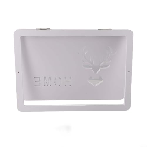 babominimer Weiße Wandmontierte dekorative Sicherungskasten-Abdeckung, PP-Holzpaneel-Konstruktion mit Klappdeckel für Stromzählerkasten in Küche, Wohnzimmer oder Büro (E) von babominimer