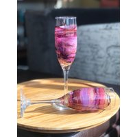 Paar Lebendige Pflaume Champagner Flöten Perfekt Für Eine Bar Oder Geschenk Hochzeit, Jubiläum, Junggesellinnenabschied, Geburtstag, Silvesterparty von babpaintedglassware
