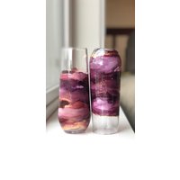 Paar Pflaumenfarbene Champagnerflöten Ohne Stiel, Perfekt Für Eine Bar Oder Als Geschenk Hochzeit, Einen Jahrestag, Junggesellenabschied von babpaintedglassware
